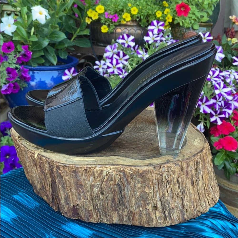 NWOT Donald J Pliner Ombré Black & Clear High Heel Sandals
